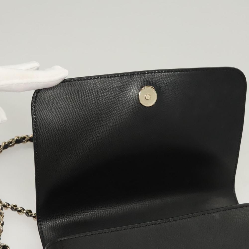 TORY BURCH Chain Shoulder Bag Leather Black Auth 124109 - Picture 10 of 16